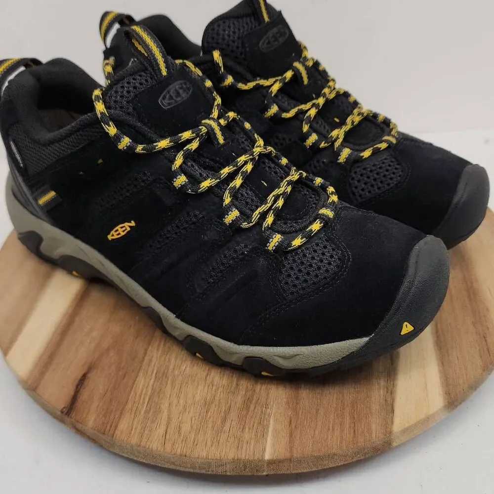 KEEN Men's Headout Waterproof Hiking Shoes Size 9.5 Black Yellow